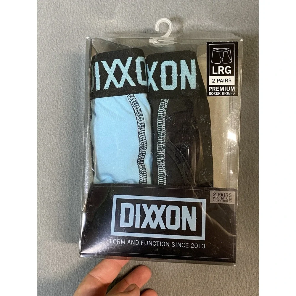 New! Dixon Flannel Co. Men's L Boxer Briefs 2 Pack Blue/ Black